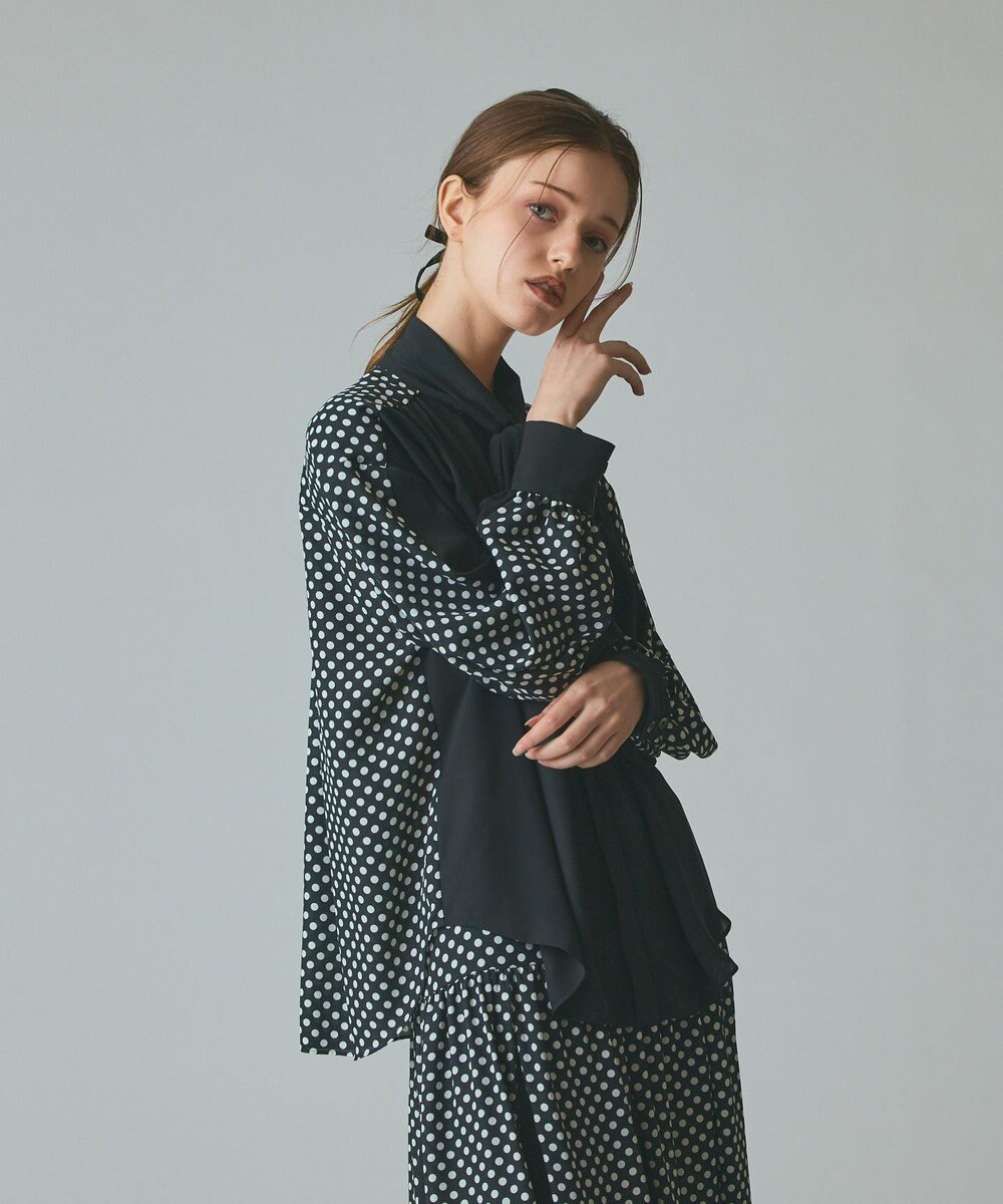 GRACE CONTINENTAL ドットコンビブラウス 