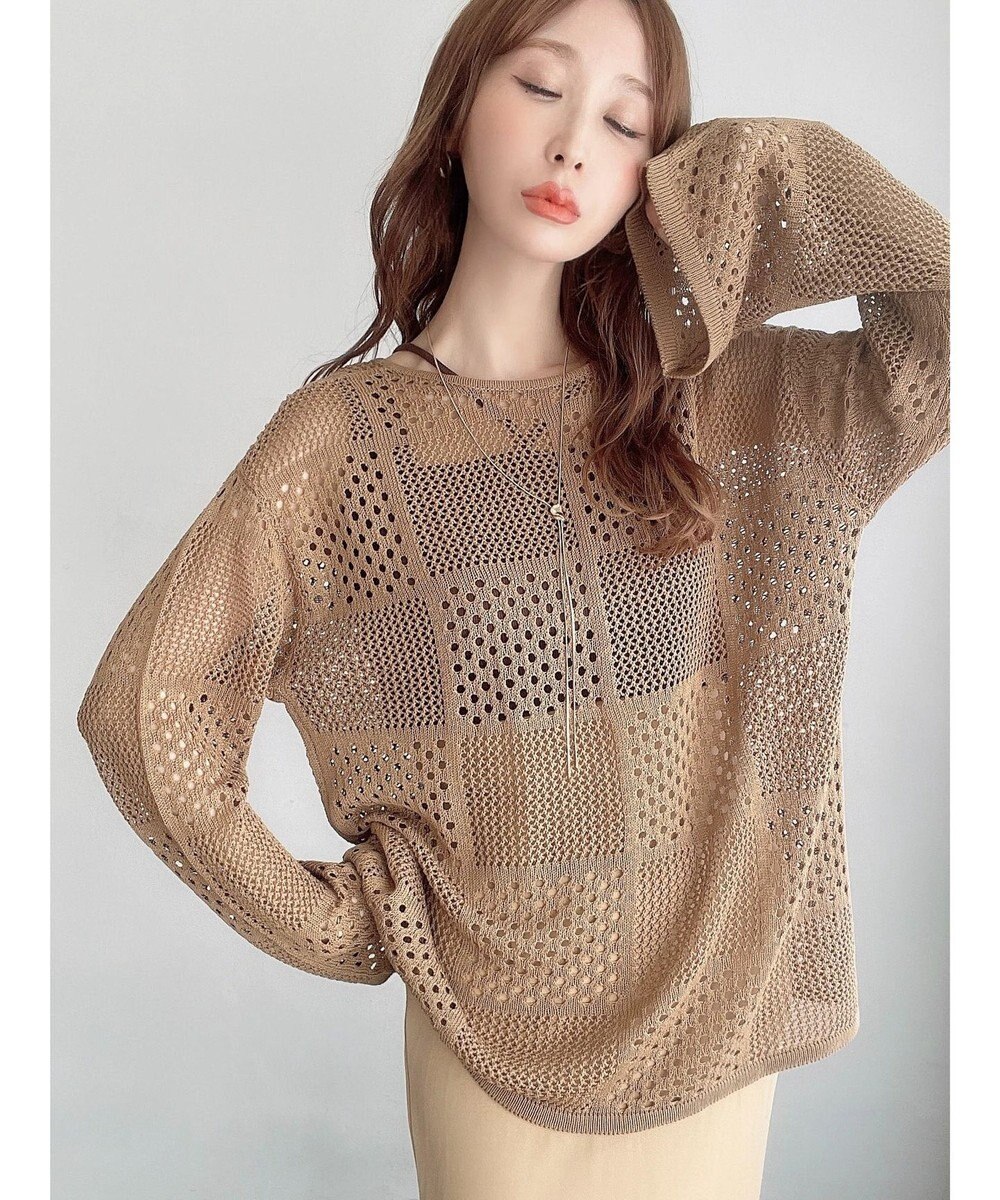 Green Parks ２ＷＡＹ透かし編みニットプルオーバー 