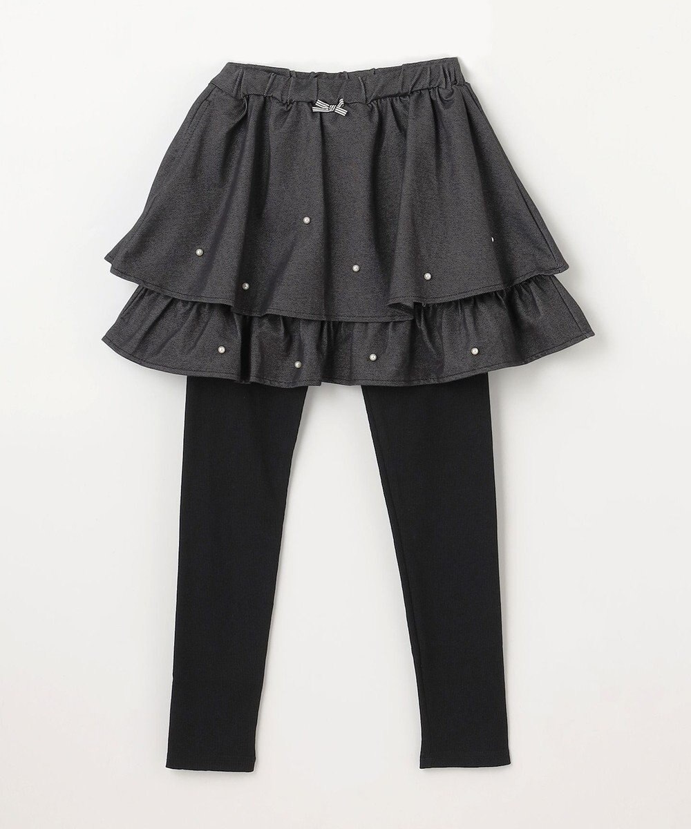 ANY KIDS パール×デニムニットスカッツ 