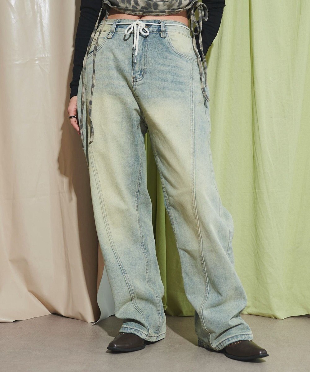 WEGO ウォッシュストリングデニム 