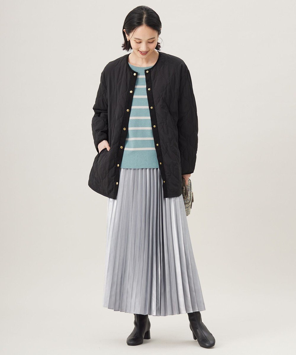 自由区 S 【洗える】コットンウールハイゲージボーダー ニット 