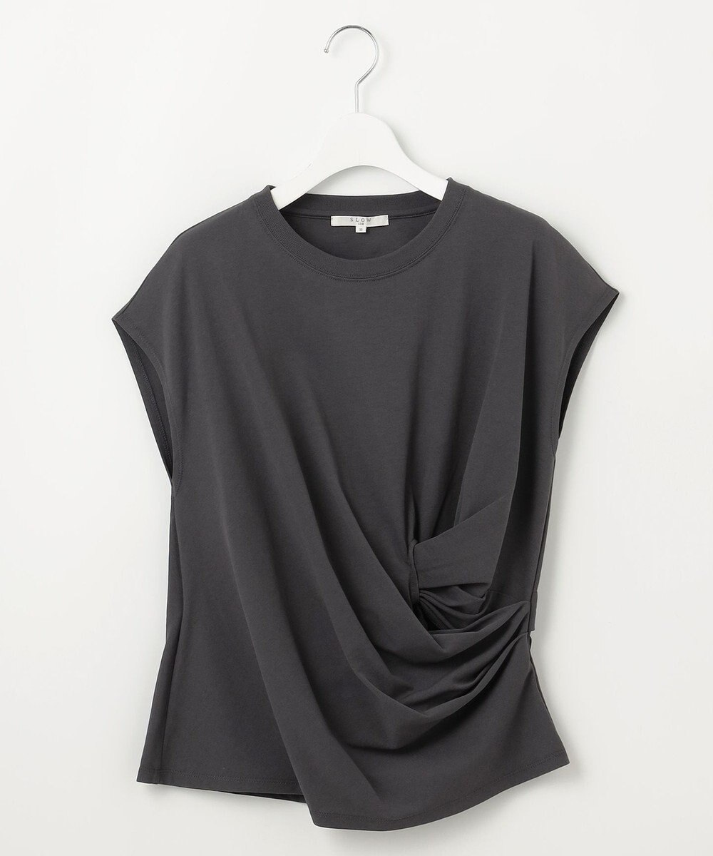 23区 【SLOW/一部店舗限定】MVSコットン カシュクールデザイン Tシャツ 