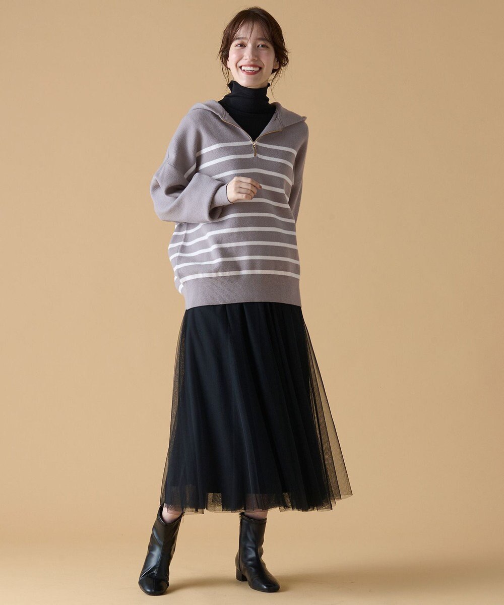 ANY 【ウエストゴム】チュールフレアースカート 