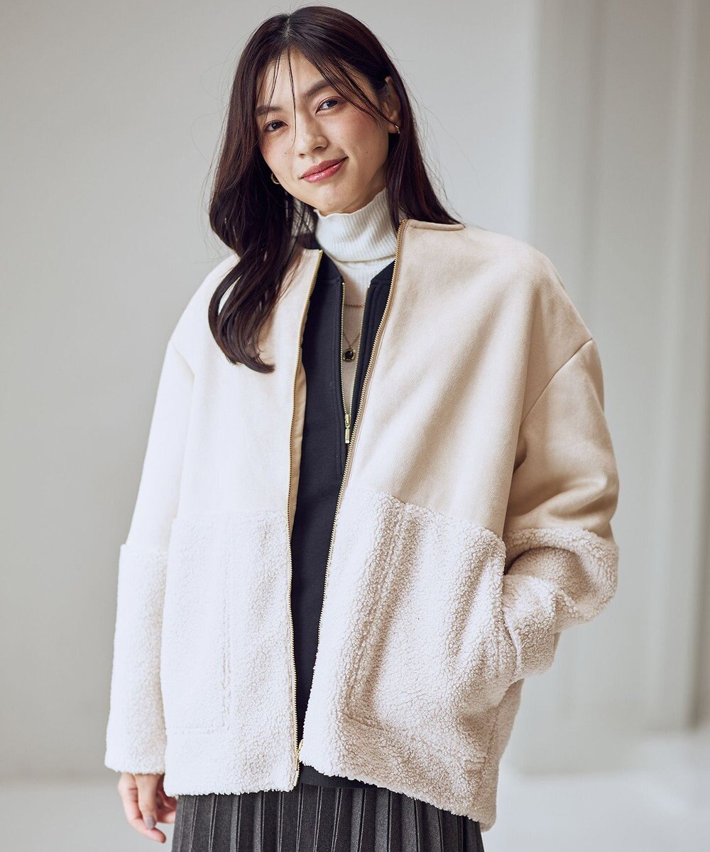 ANY L スエードボアコンビブルゾン 