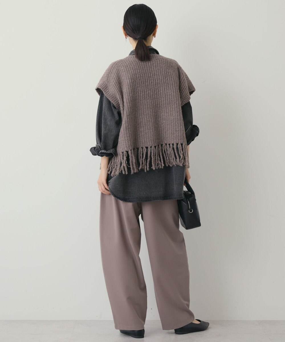 AMERICAN HOLIC 裾フリンジニットショートベスト 