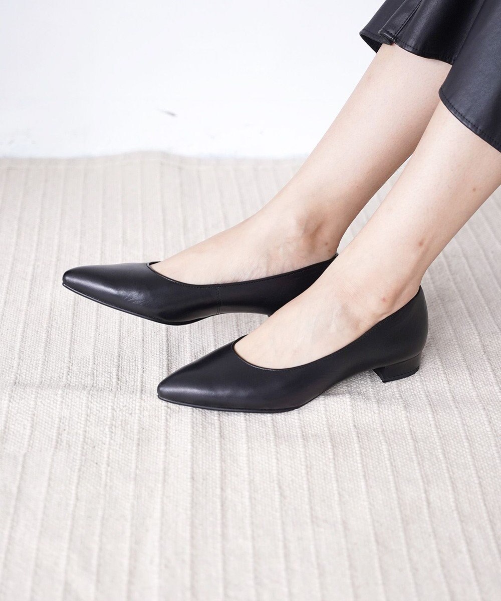 Pointer 日本製 本革美脚ローヒールパンプス 