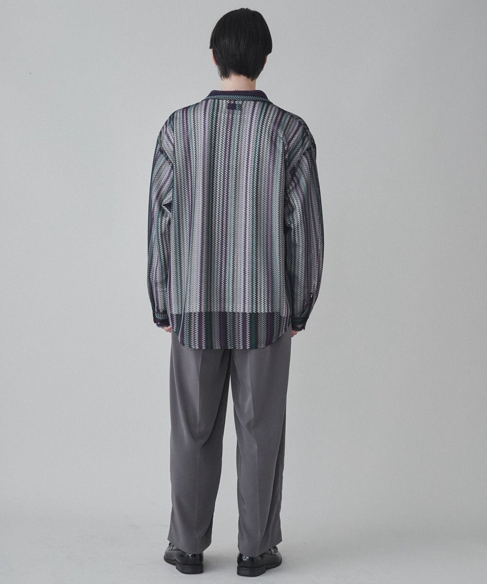 WEGO 【ユニセックス着用ITEM】ストライプメッシュBIGシャツ 