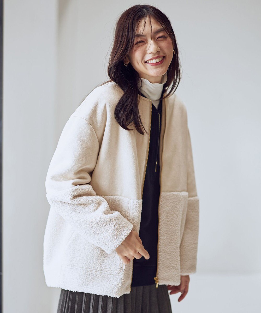 ANY L スエードボアコンビブルゾン 