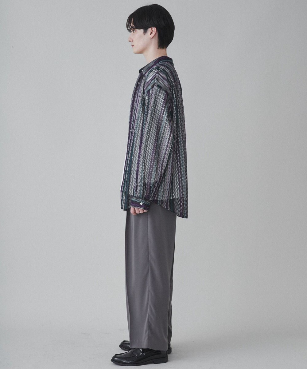 WEGO 【ユニセックス着用ITEM】ストライプメッシュBIGシャツ 