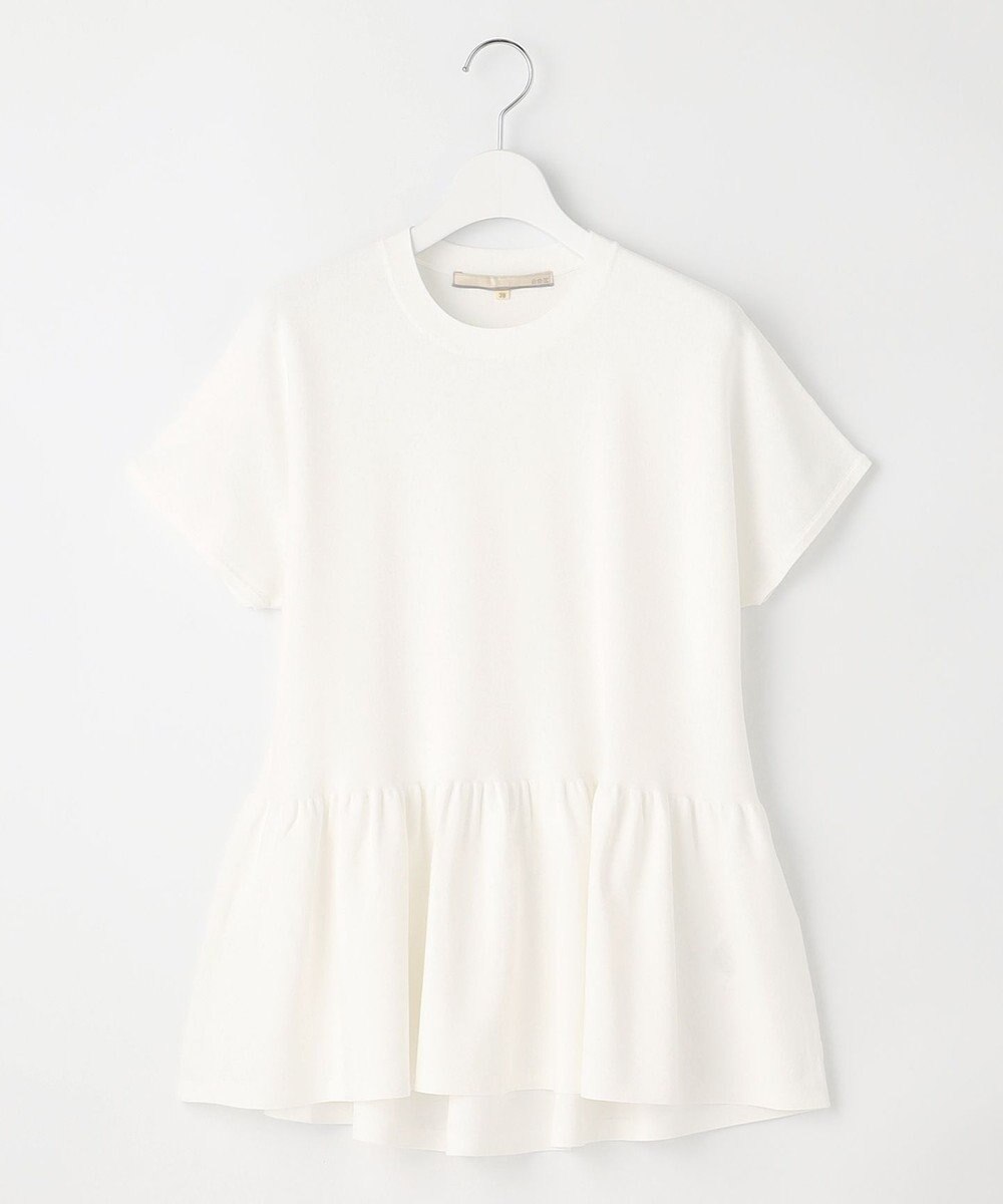 自由区 【XSサイズ～/洗える】クレープストレッチペプラム ニット 