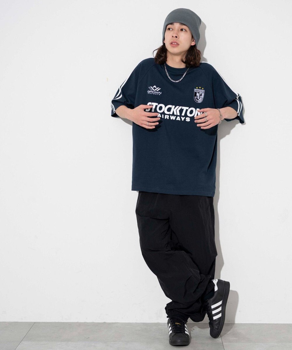 WEGO 【ユニセックス着用ITEM/手洗い可/MLサイズ】ラインゲームロゴT 