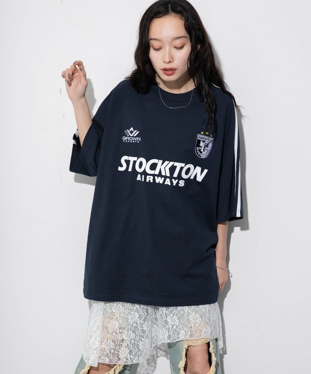 WEGO 【ユニセックス着用ITEM/手洗い可/MLサイズ】ラインゲームロゴT 