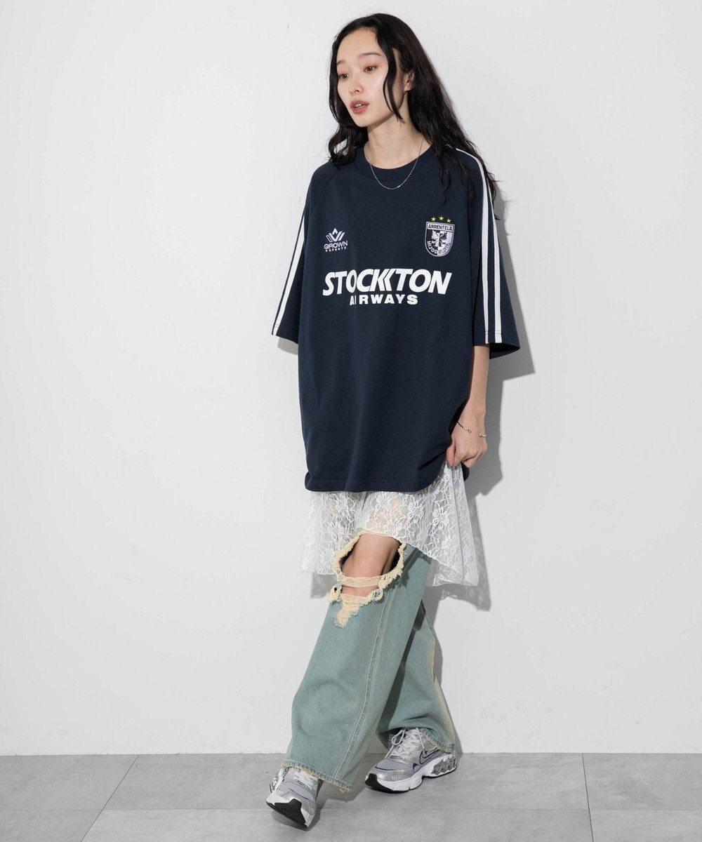 WEGO 【ユニセックス着用ITEM/手洗い可/MLサイズ】ラインゲームロゴT 