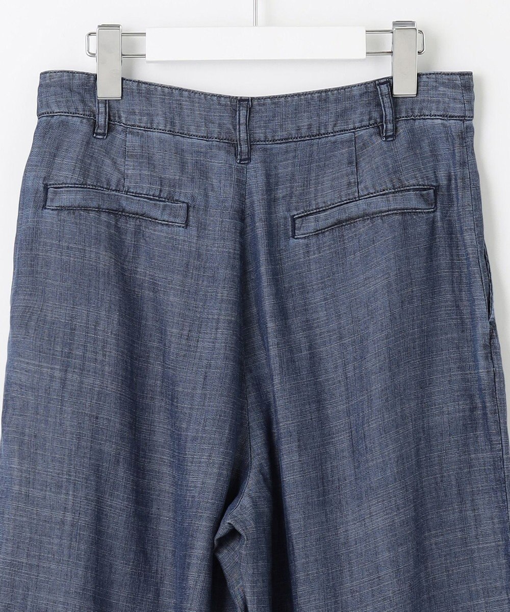 自由区 【洗える・XSサイズあり】テンセルリネンデニムワイド パンツ 