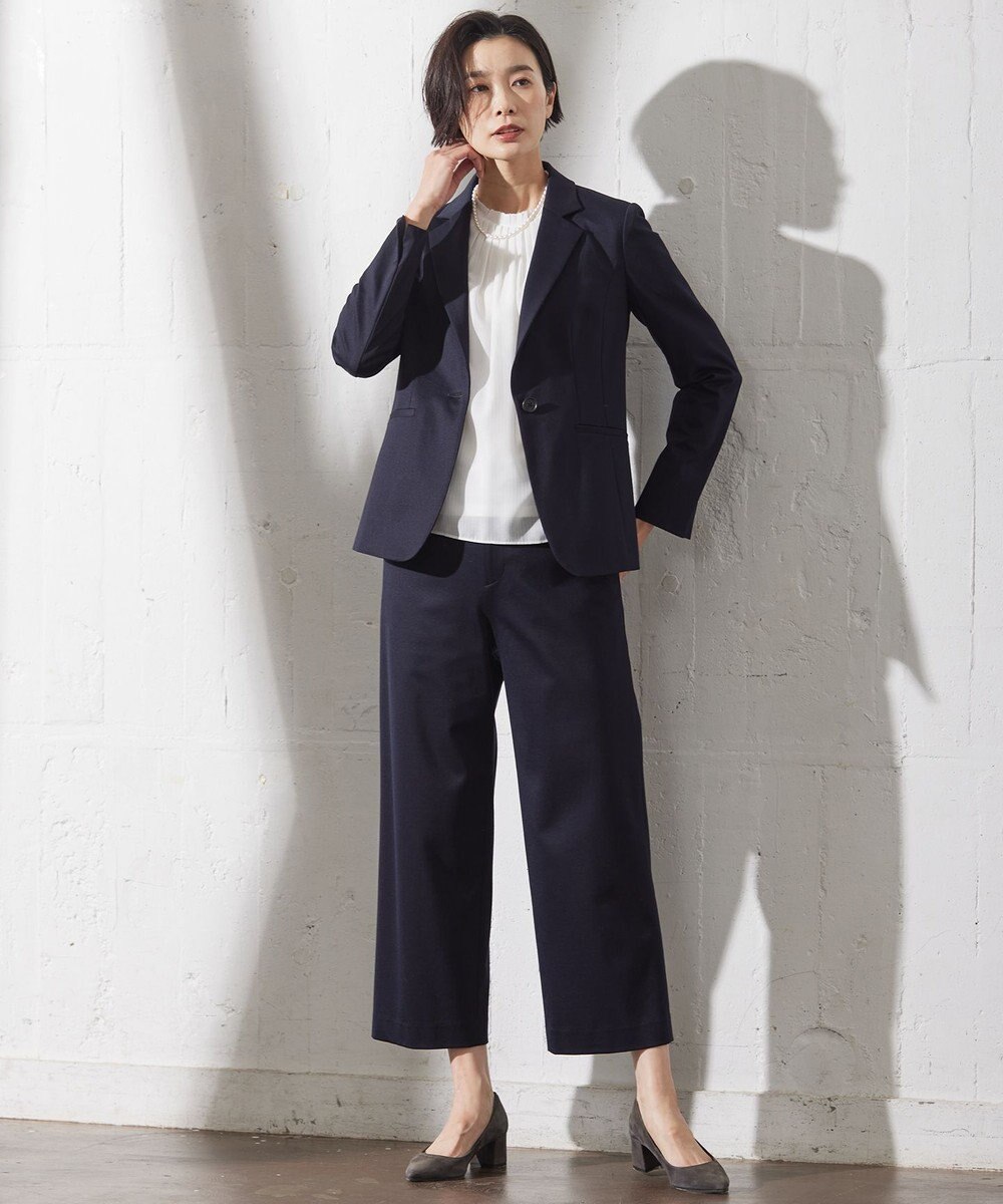 J.PRESS LADIES 【セットアップ対応・洗える・抗菌防臭】T/Cポンチ テーラード ジャケット 