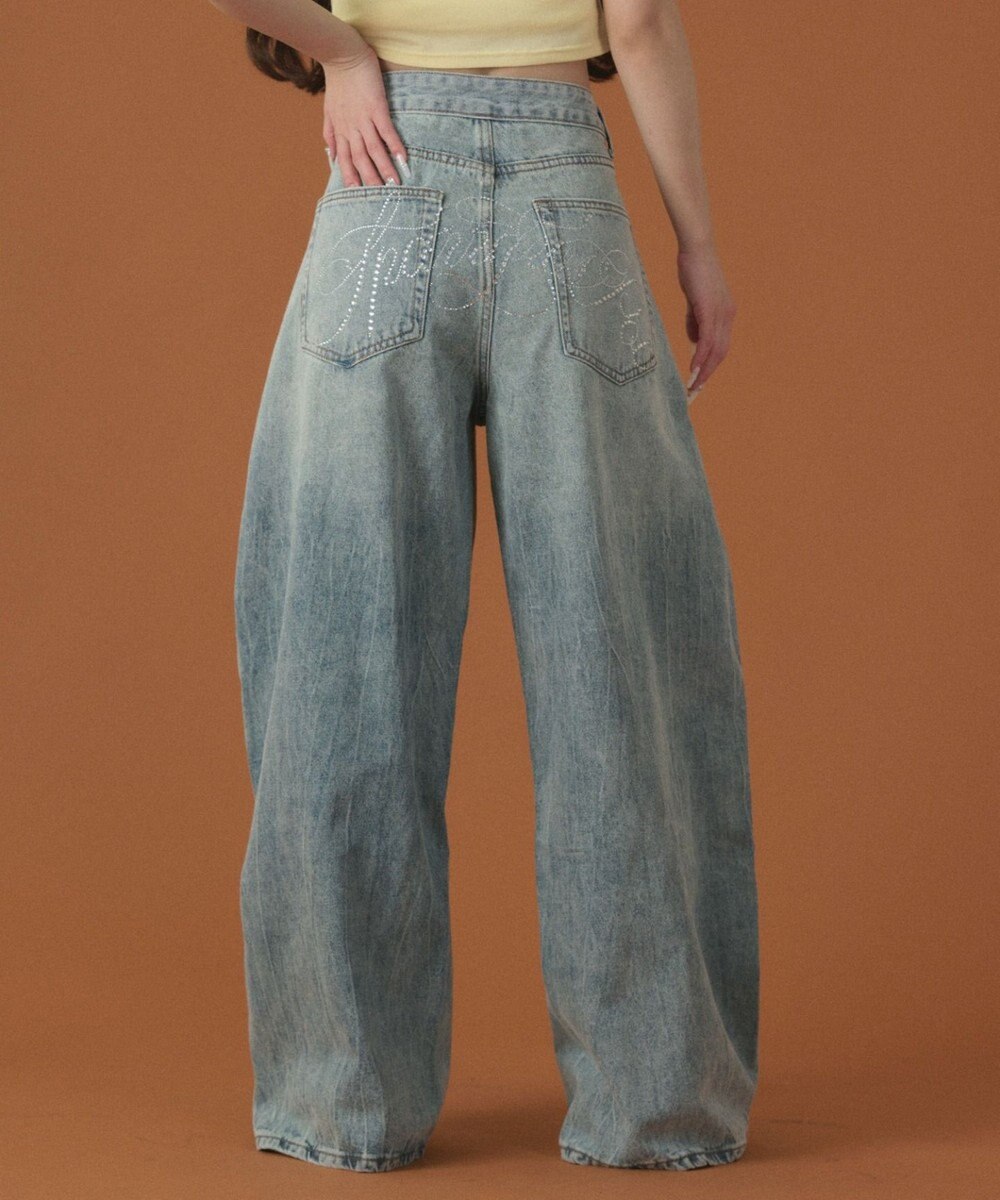 WEGO ラインストーンbackロゴデニム 