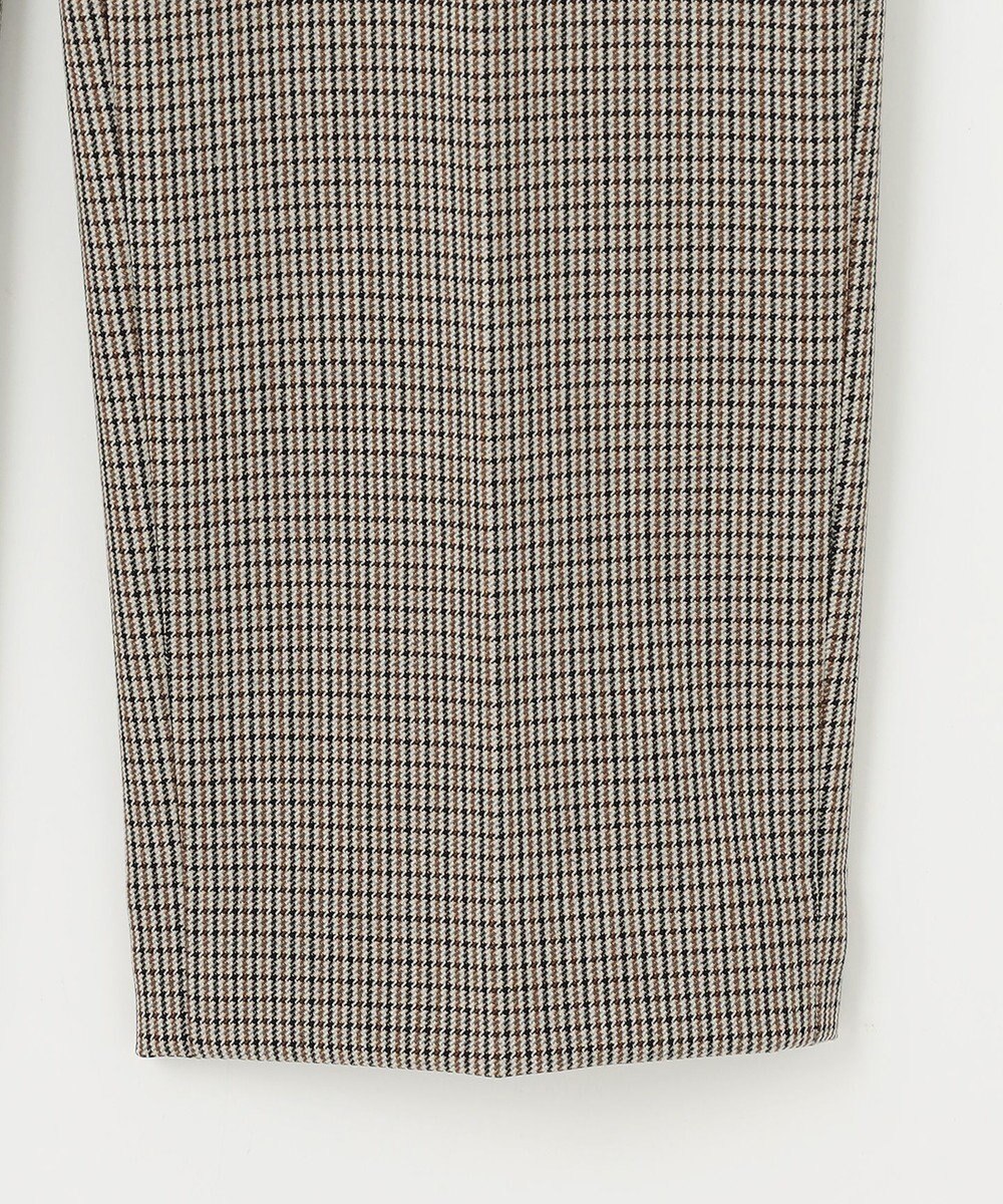 自由区 【撥水加工・洗える】TRギャバチェック柄テーパード パンツ 