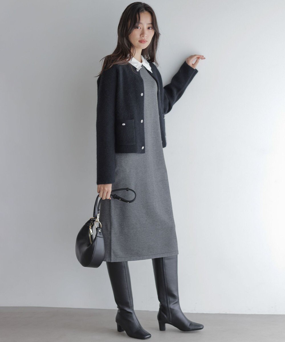 組曲 L 【加藤ローサさん着用】フラッフィーファーニット ジャケット 