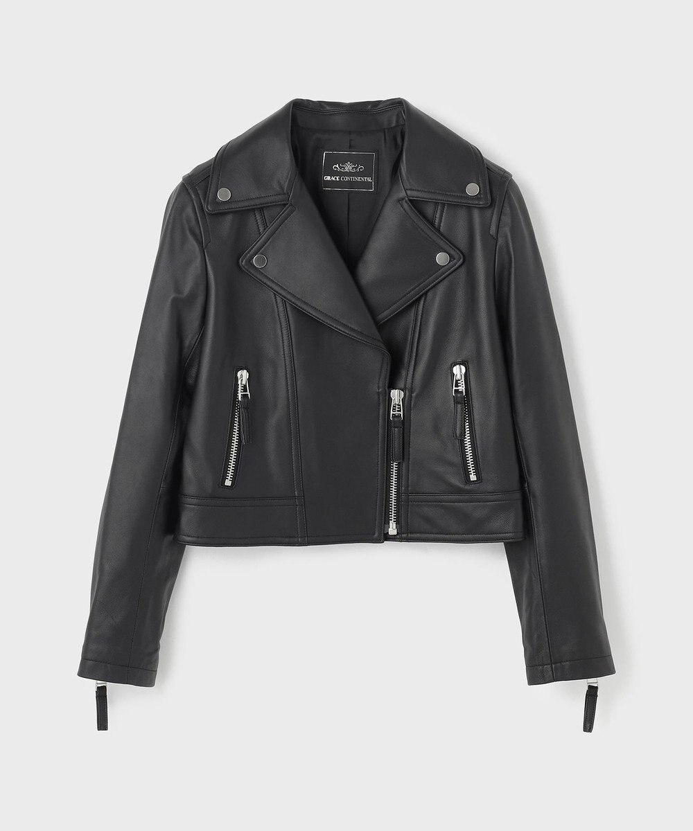 GRACE CONTINENTAL ラムレザーライダースジャケット 