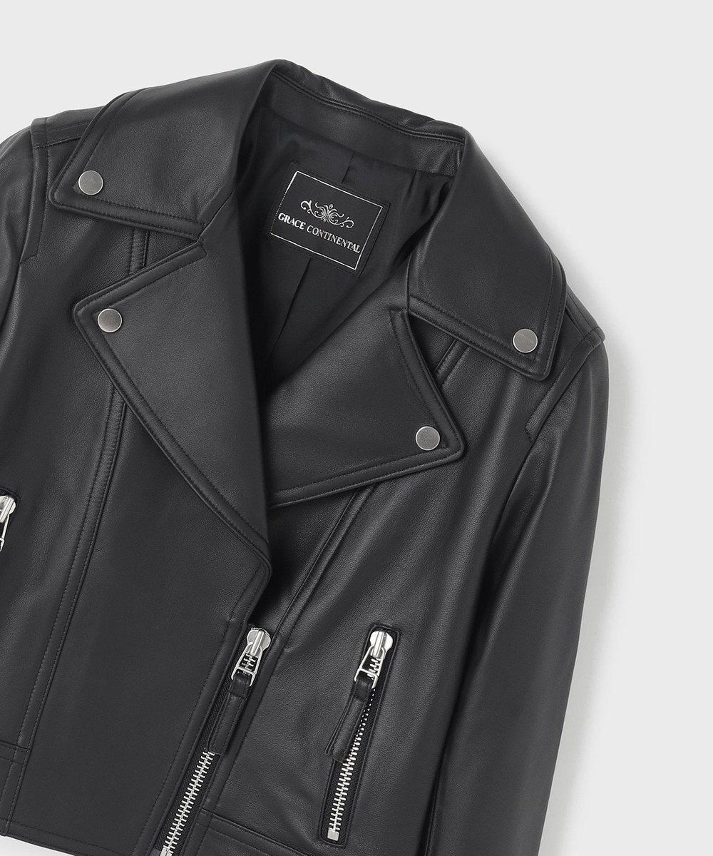 GRACE CONTINENTAL ラムレザーライダースジャケット 