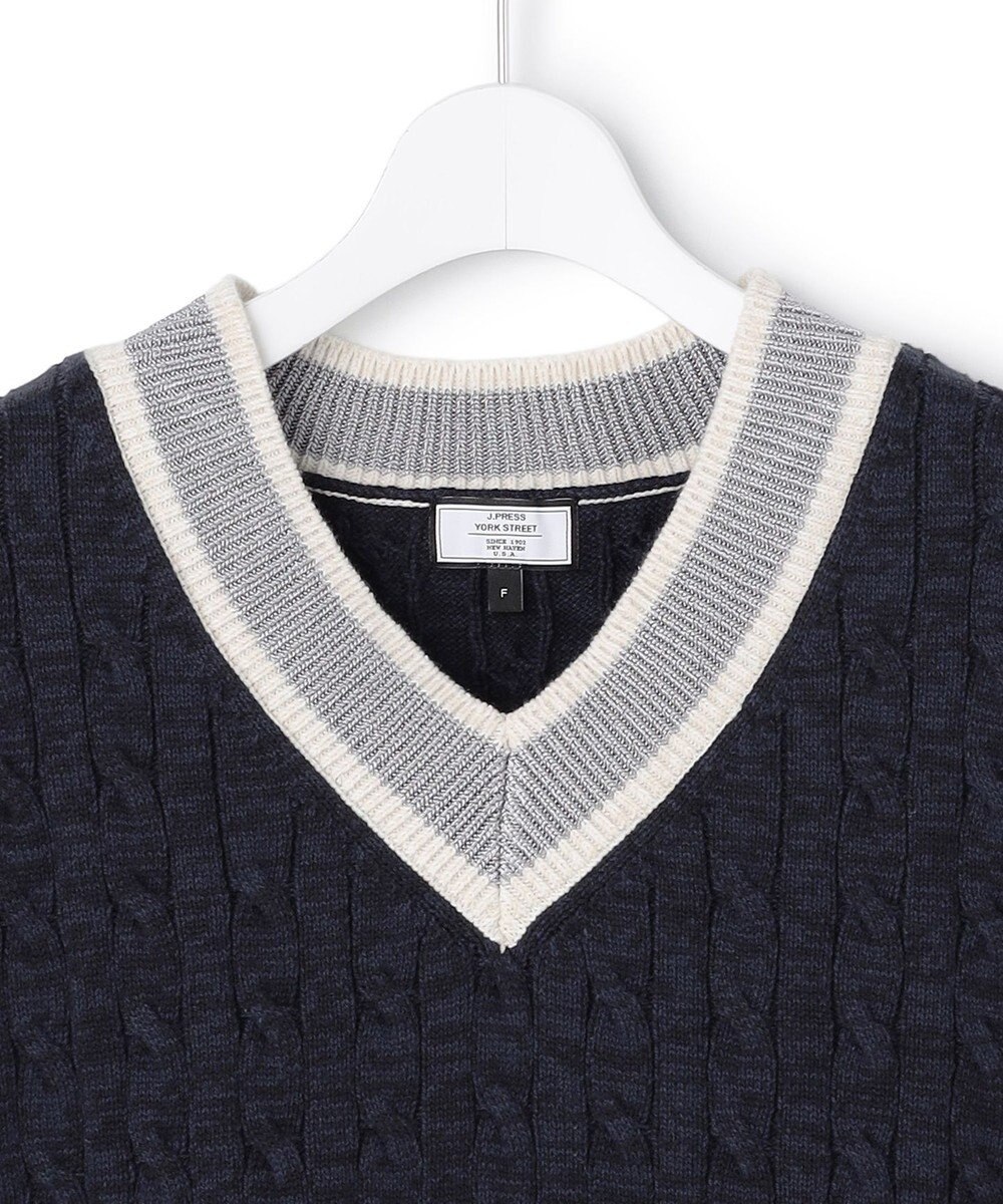 J.PRESS YORK STREET 【WOMEN】ケーブルチルデン ニットベスト 