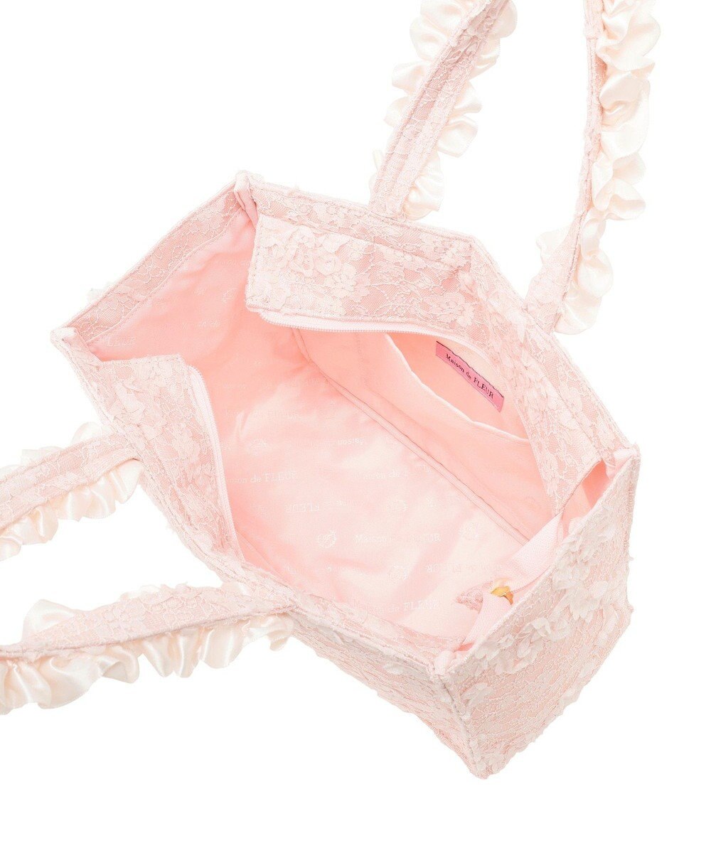 Maison de FLEUR 桜フリルハンドルスクエアトートSバッグ 