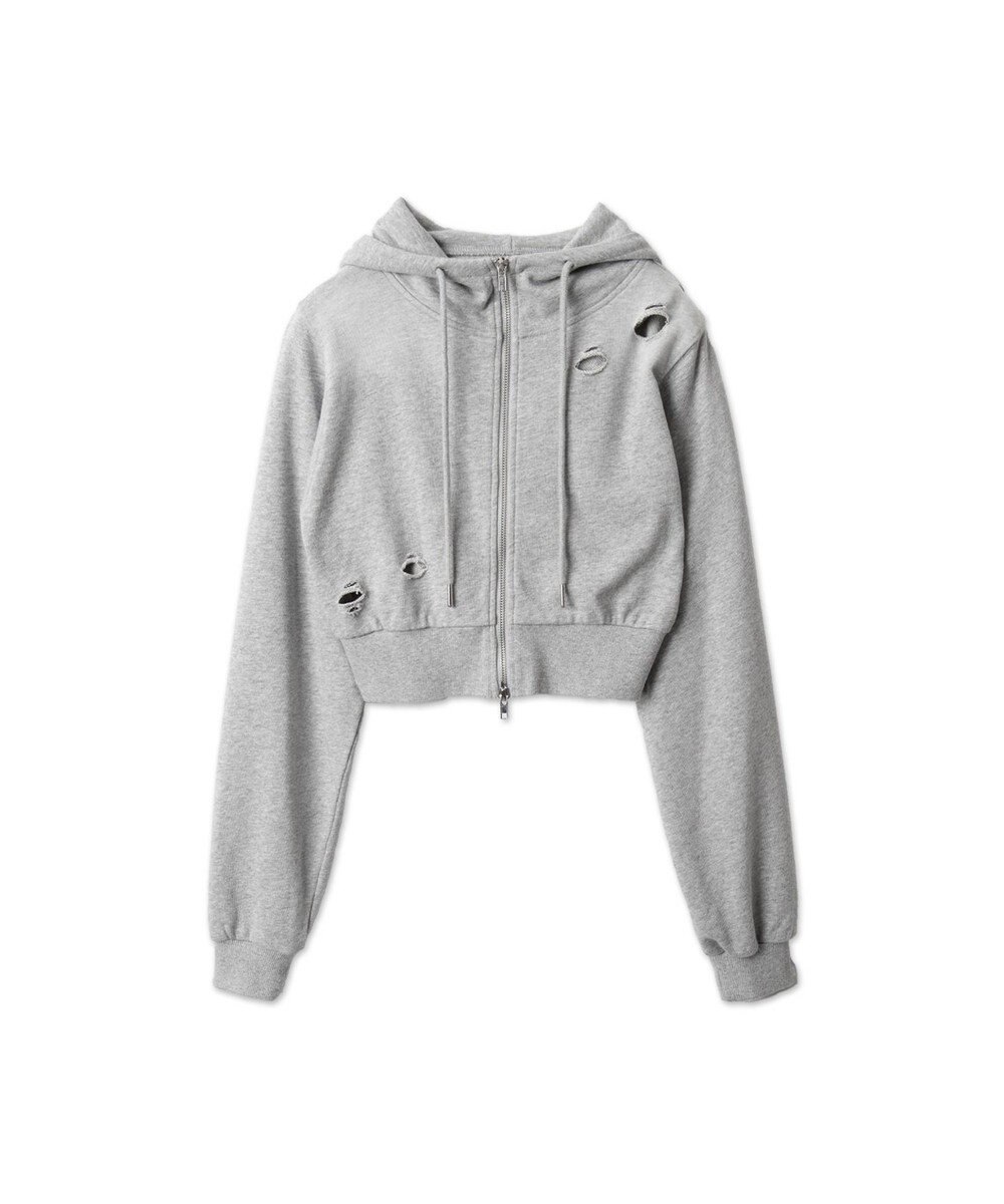 WEGO ヴィンテージウォッシュWジップショートパーカー 