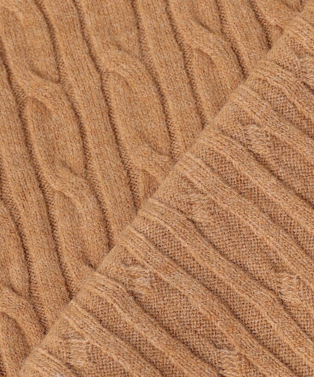 Feroux ケーブル編み×リボン刺繍 ニット カーディガン 