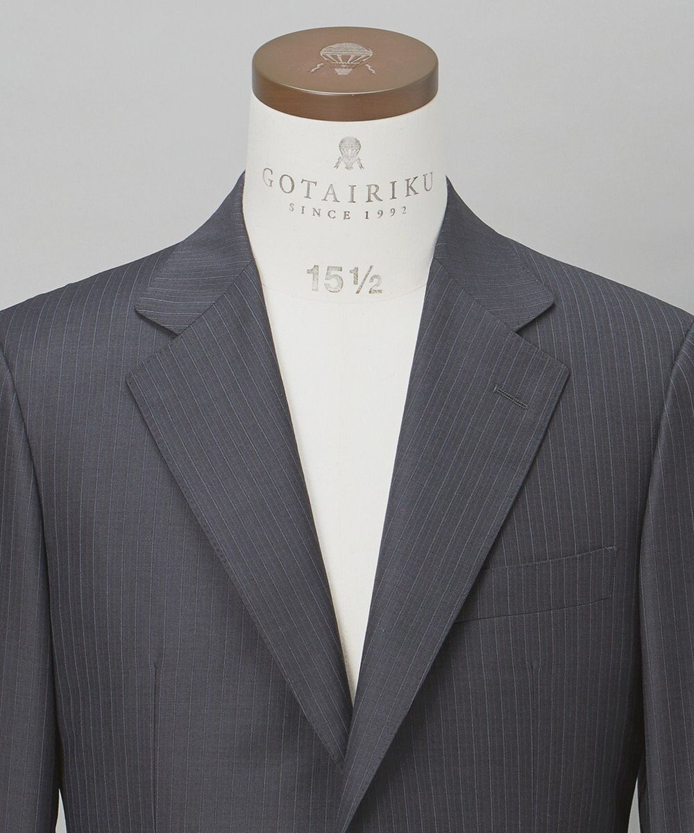 GOTAIRIKU 【Loro Piana Fabric】365 通年スーツ(グレー×ストライプ) 