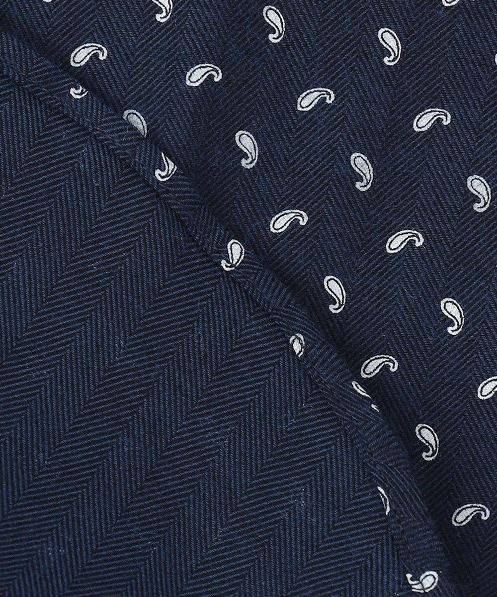 JOSEPH ABBOUD 【オーガニックコットン】フランネルペイズリー柄プリント シャツ 