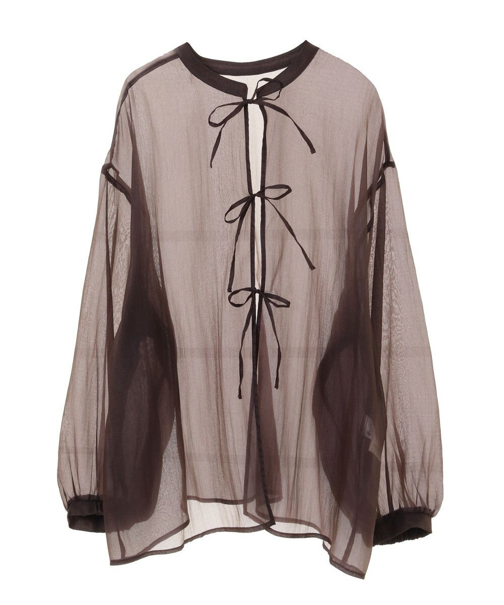 earth music&ecology シアーリボンシャツ 