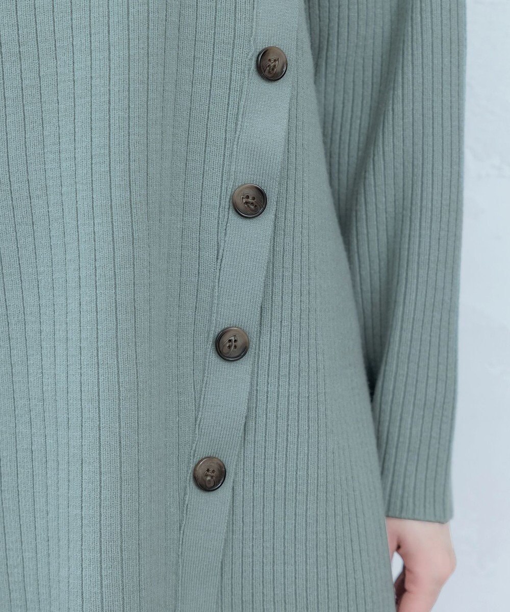 Tiaclasse L 【洗える】1枚でもレイヤード効果のあるサイドボタンチュニック 