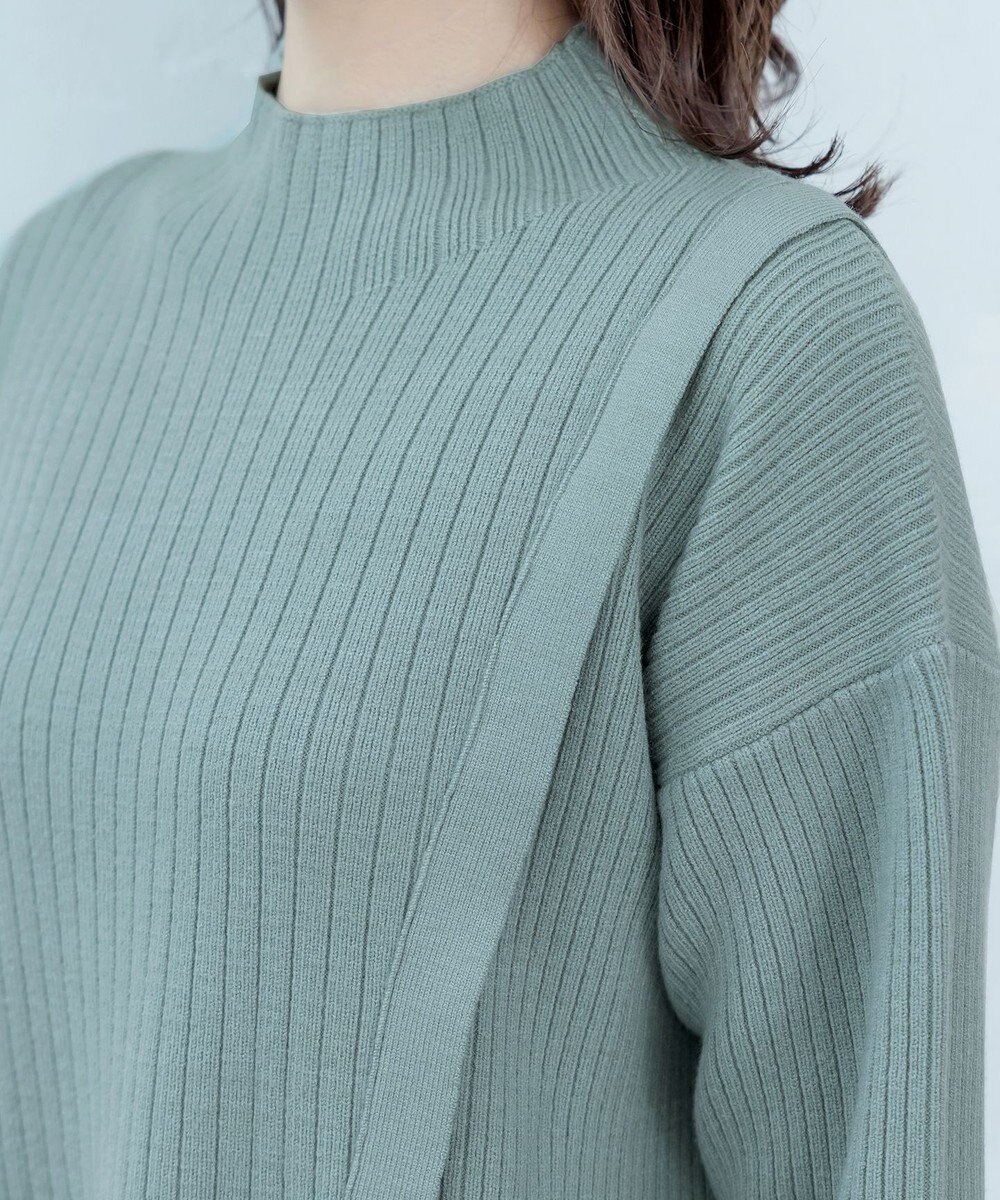 Tiaclasse L 【洗える】1枚でもレイヤード効果のあるサイドボタンチュニック 