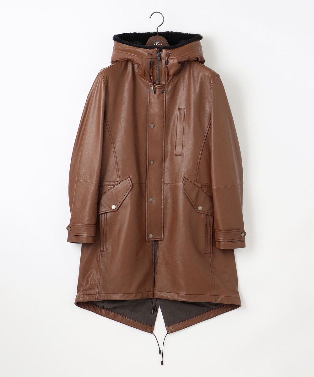 JOSEPH ABBOUD ベジタブルラムスキンレザーコート 