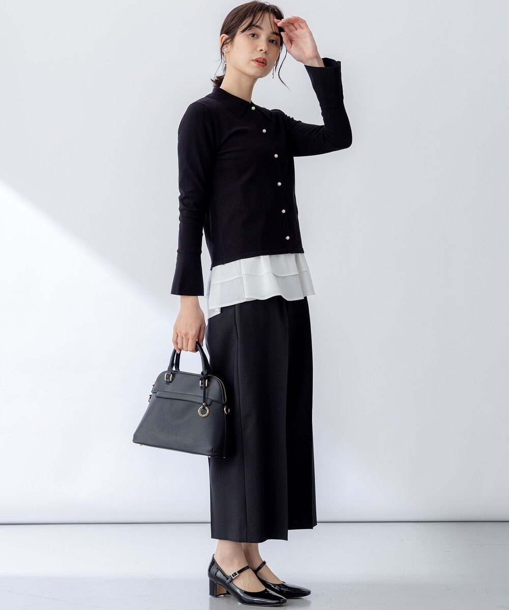 組曲 L 【ストレッチ・イージーケア】オシャクロス ガウチョパンツ 