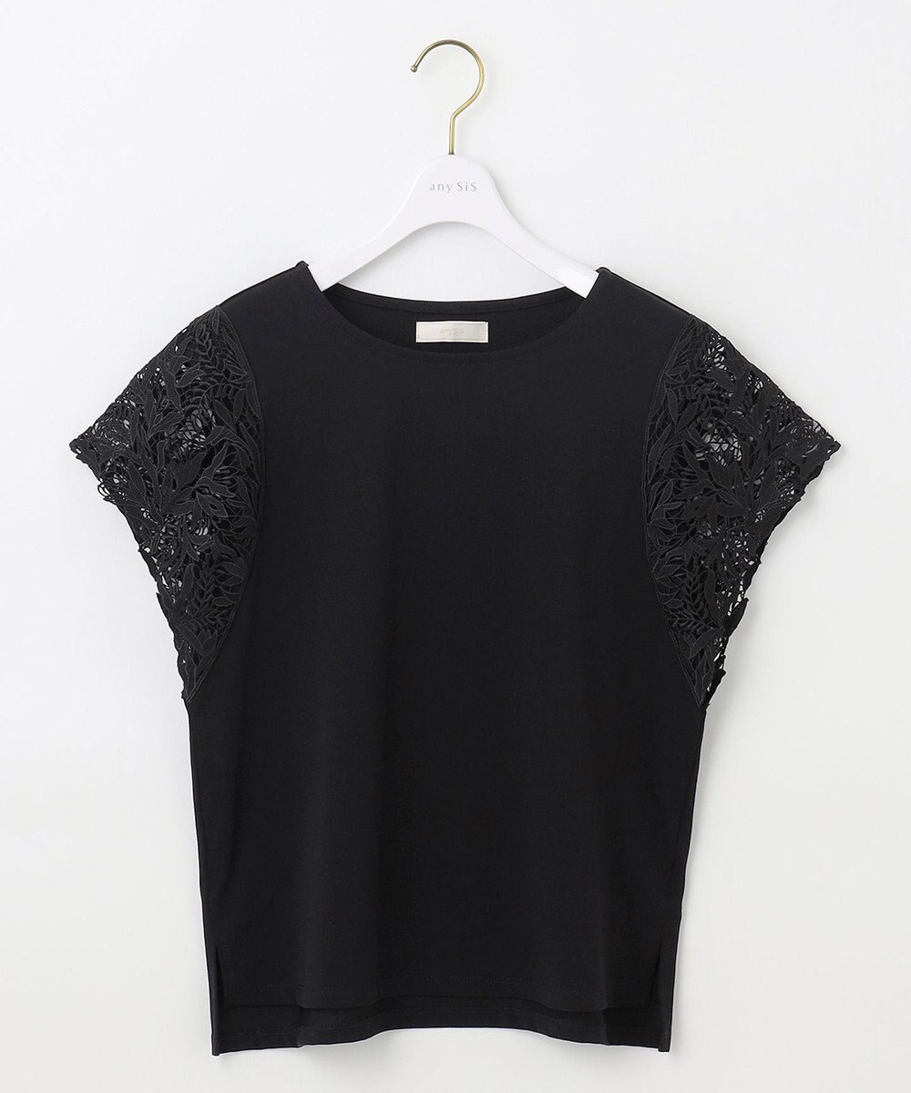 ANY SIS S 袖モチーフレース カットソー 