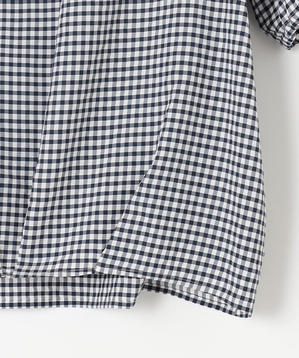 J.PRESS LADIES S 【洗える】アセVisギンガム バンドカラー ブラウス 