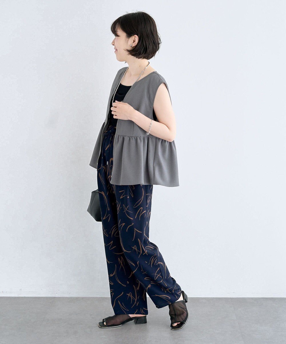 Green Parks 麻調ペプラムｚｉｐベスト 