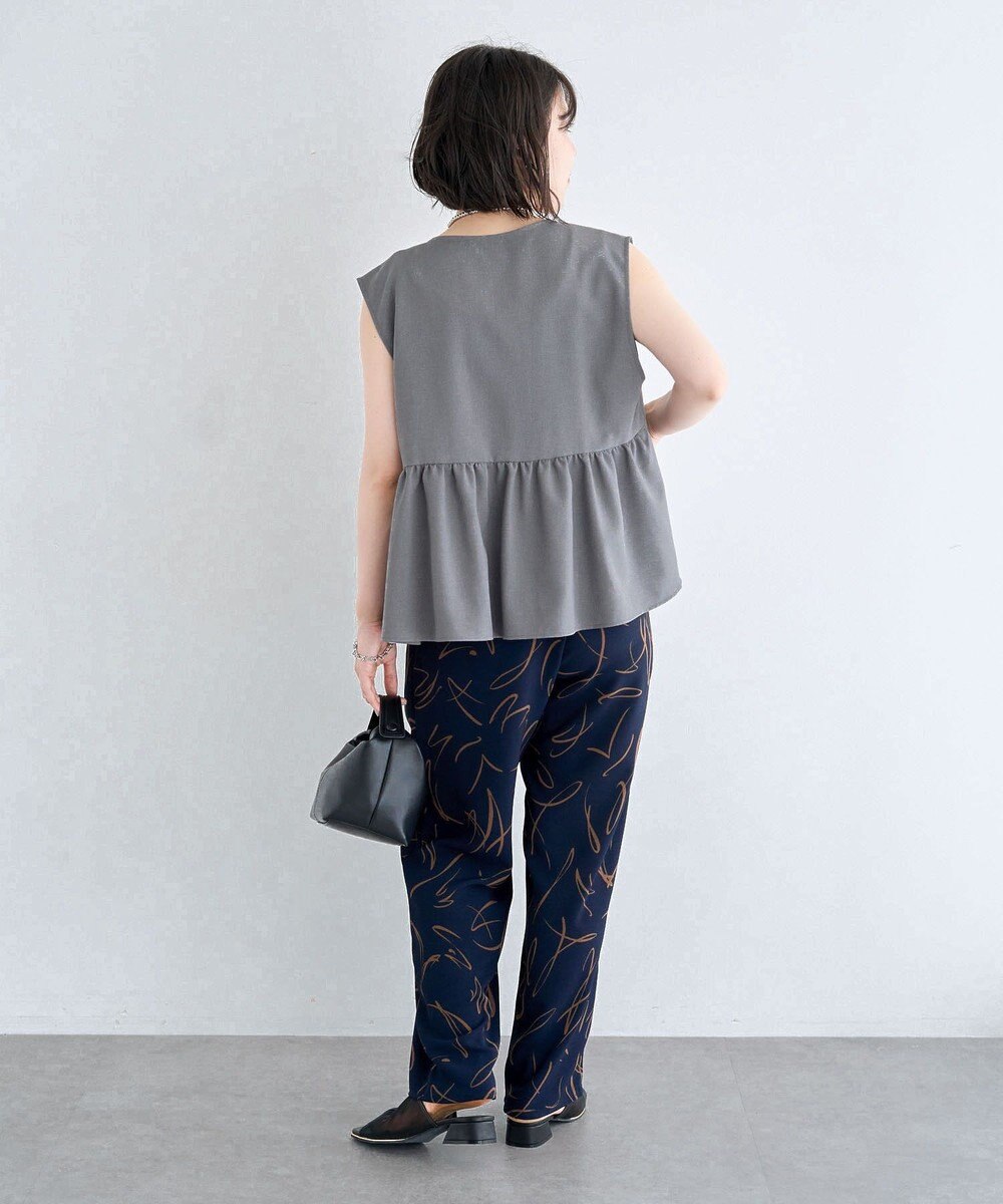 Green Parks 麻調ペプラムｚｉｐベスト 