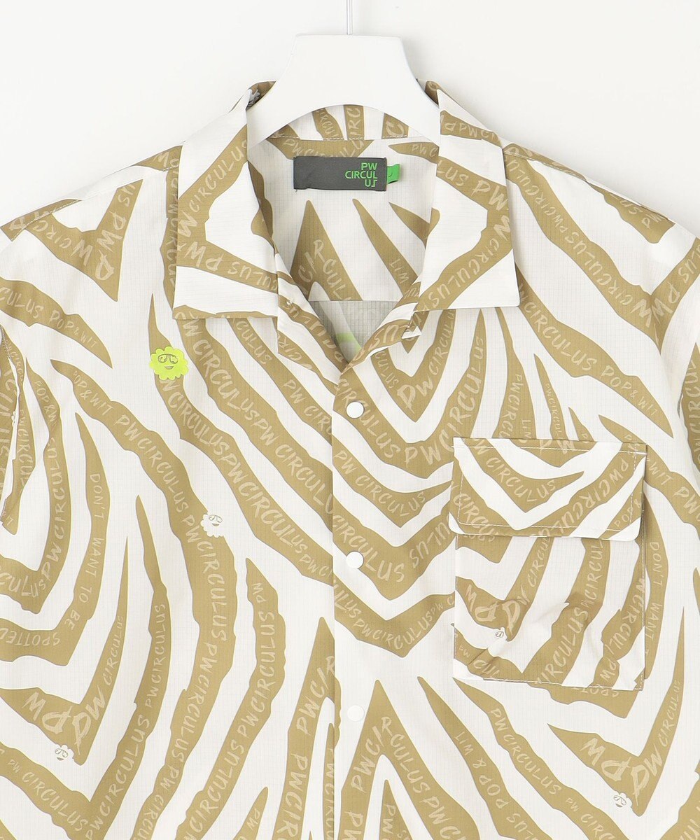 PW CIRCULUS 【雑誌掲載 / 高通気 / 軽撥水 / 軽量のDotAir 使用】【MEN】ゼブラ柄開襟シャツ 