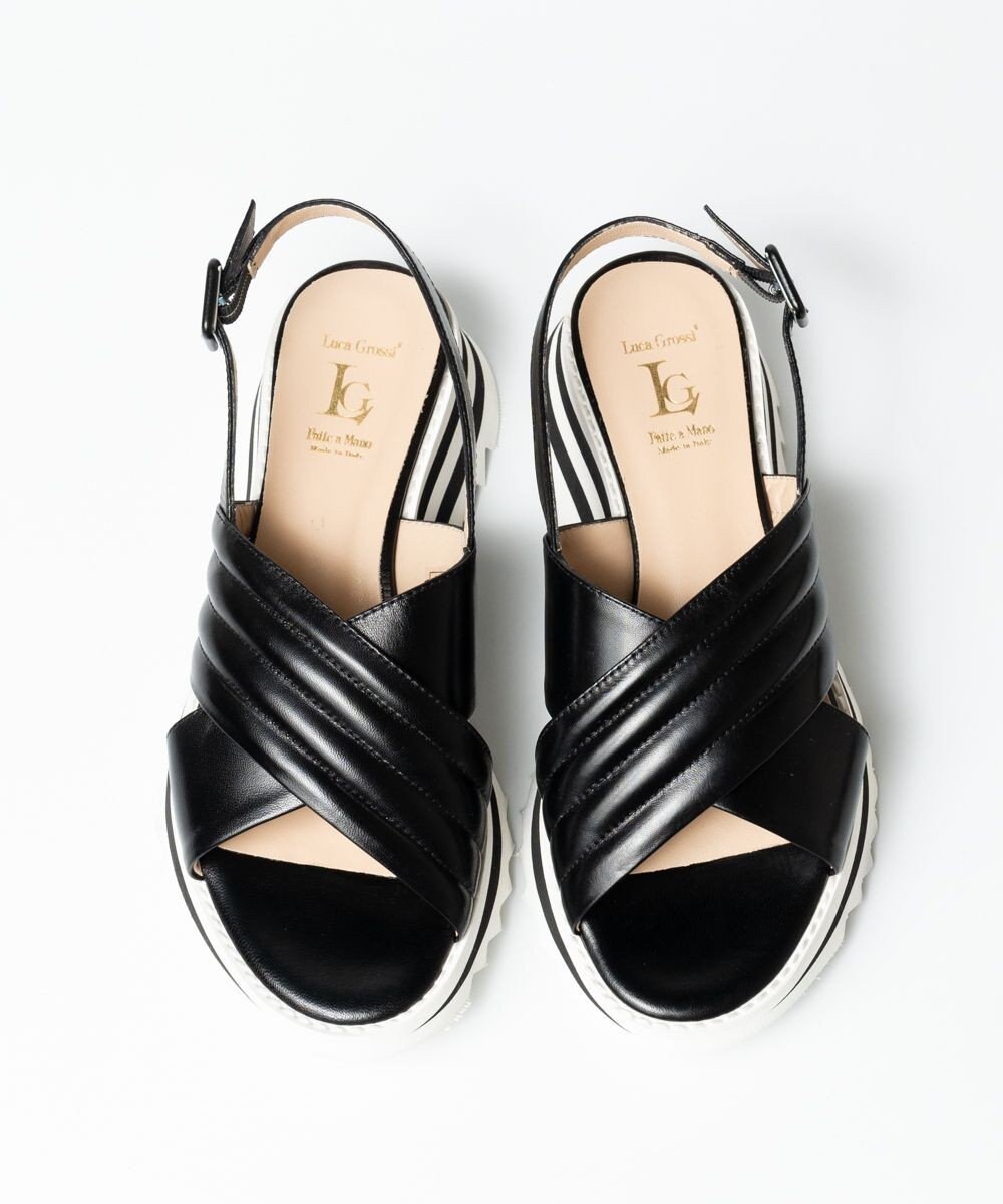 BONTRE 【LucaGrossi/ルカグロッシ】厚底クロスベルトストラップサンダル 