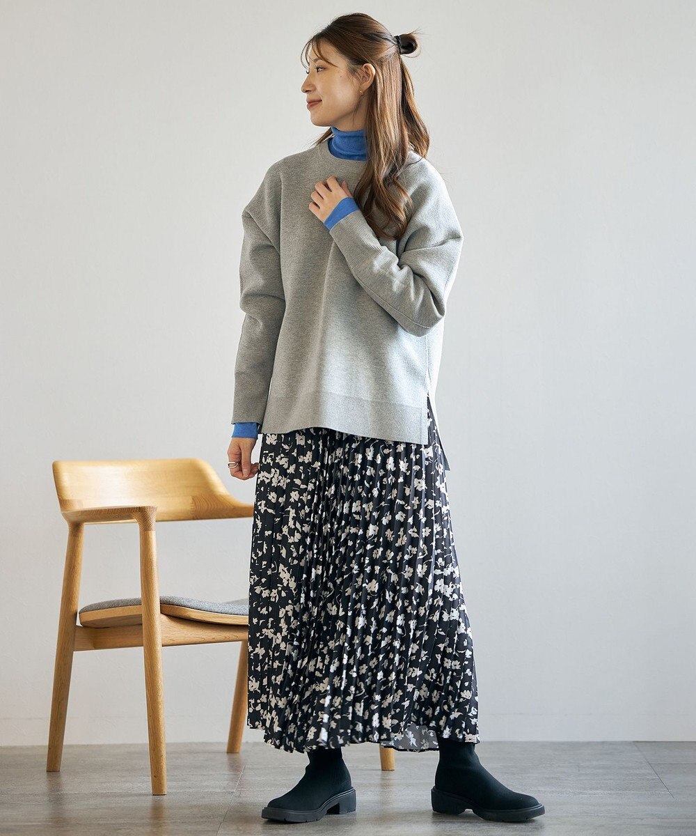 UNFILO 【洗える】スポンジ ニット プルオーバー 