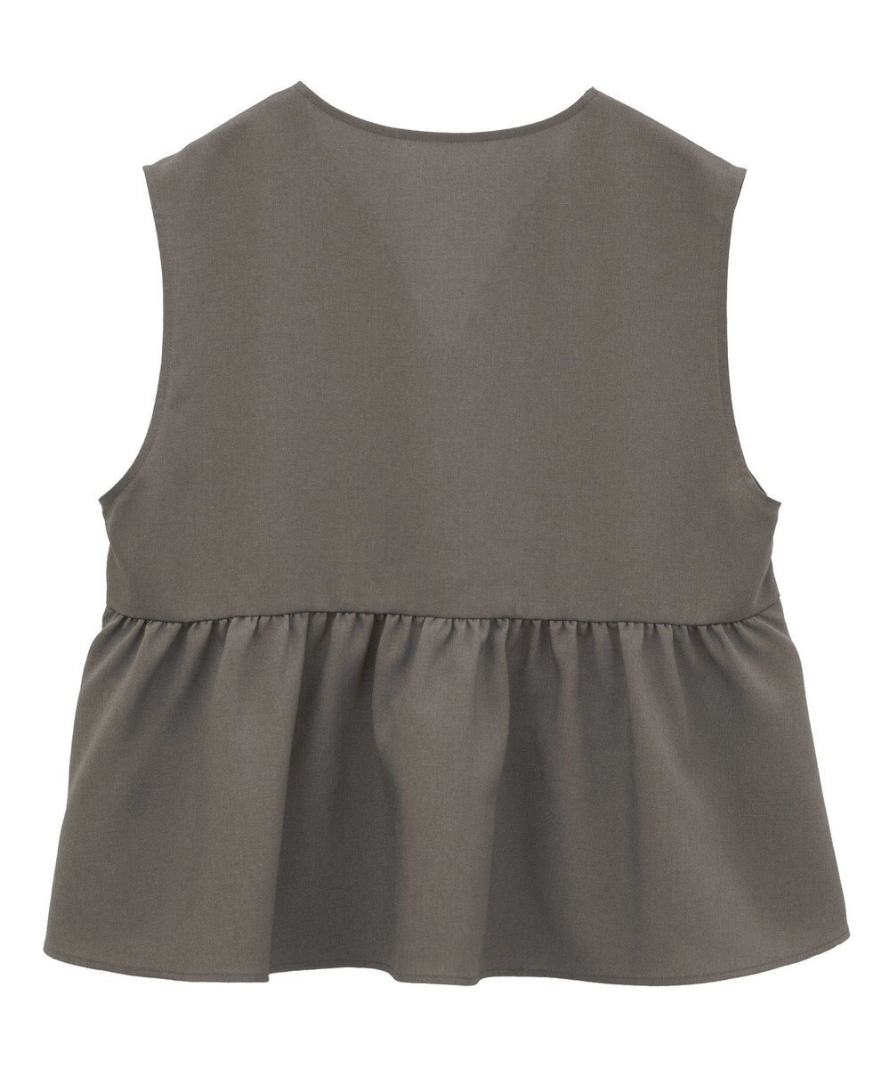 Green Parks 麻調ペプラムｚｉｐベスト 