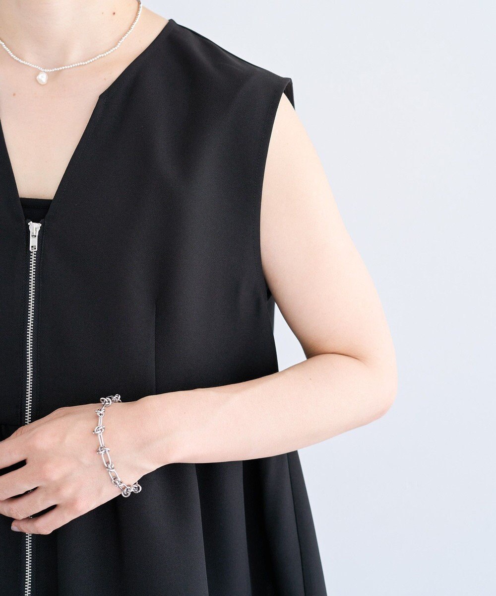 Green Parks 麻調ペプラムｚｉｐベスト 