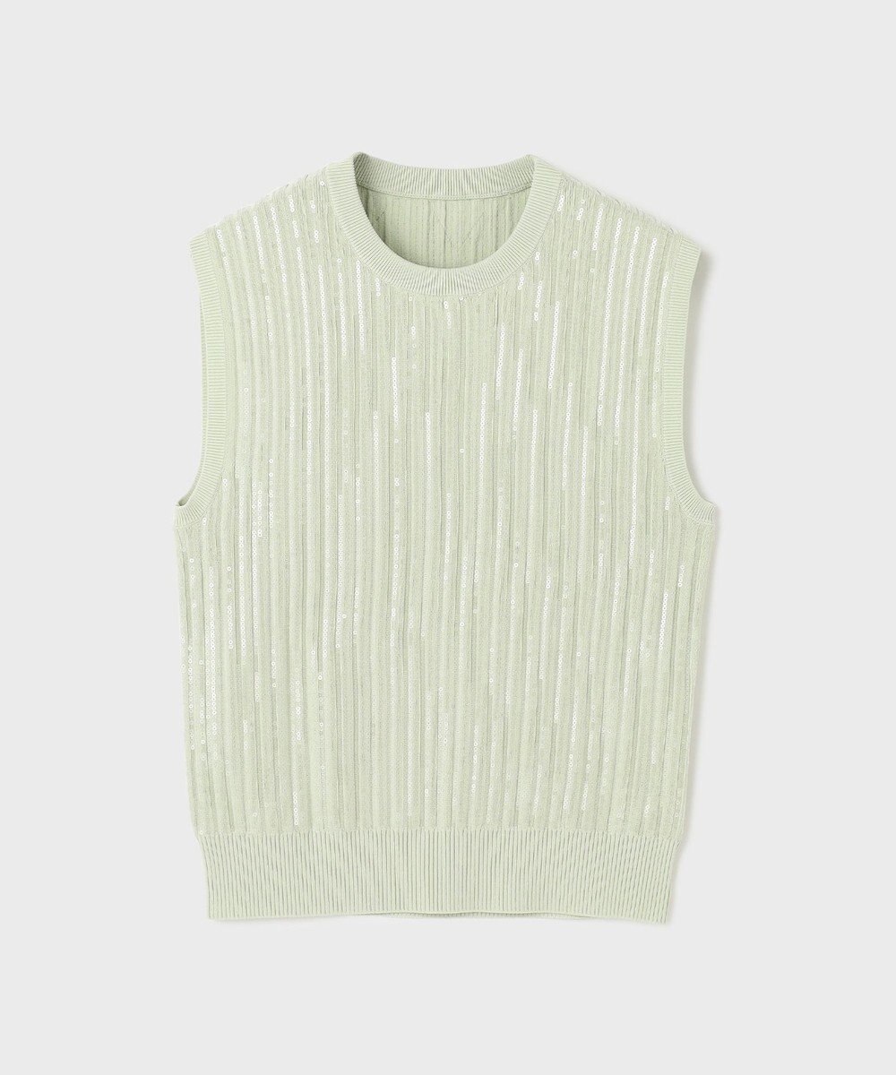 GRACE CONTINENTAL スパンコールニットノースリーブ 