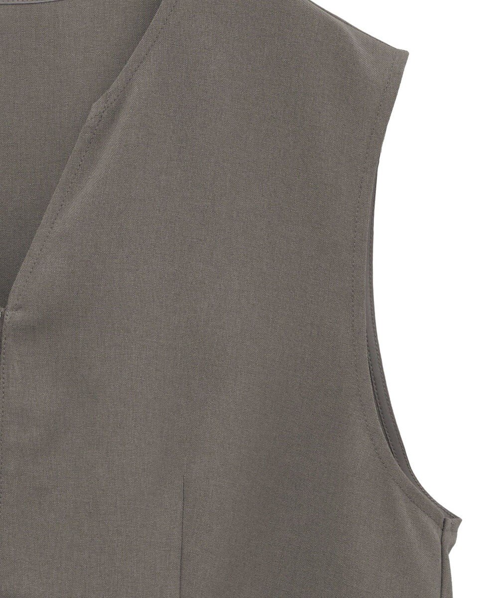 Green Parks 麻調ペプラムｚｉｐベスト 