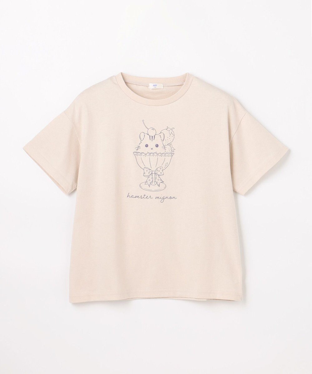 ANY KIDS 【綿100%/接触冷感】ひんやり オーバーサイズ アニマルTシャツ 