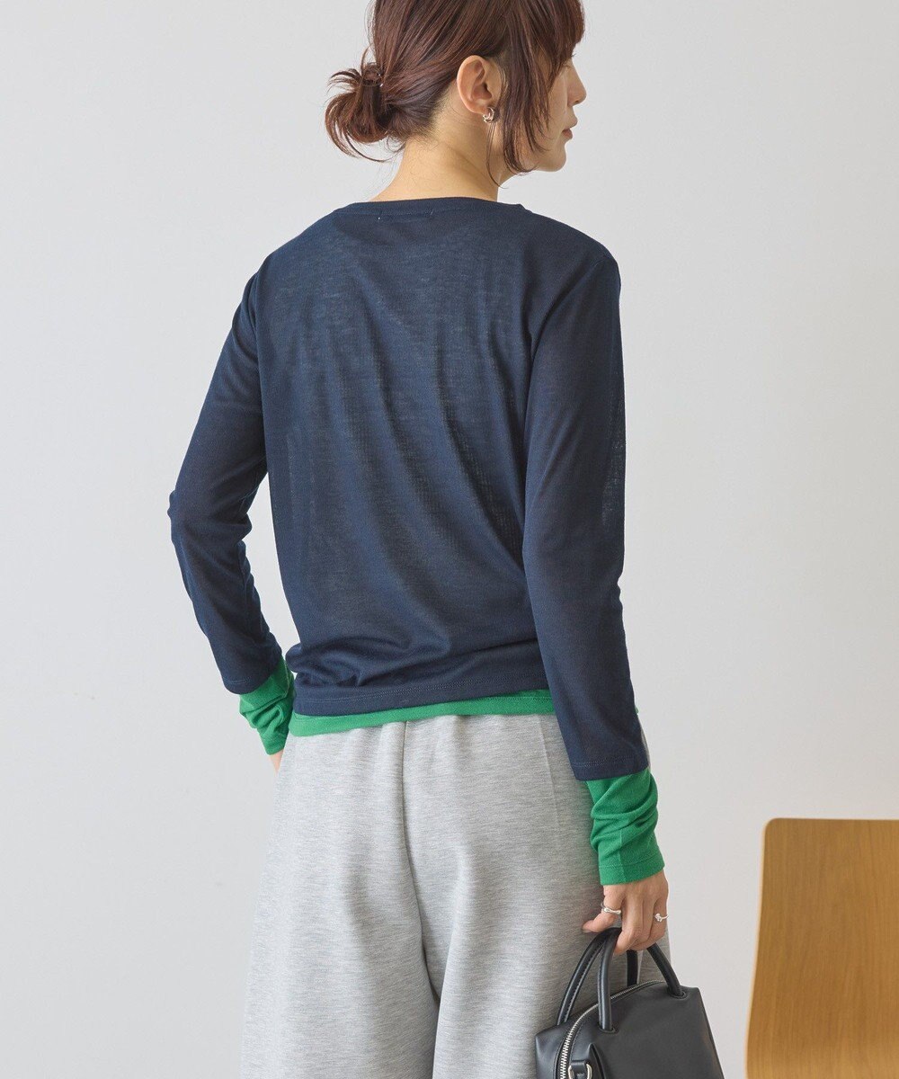 AMERICAN HOLIC 配色シアーレイヤードプルオーバー 