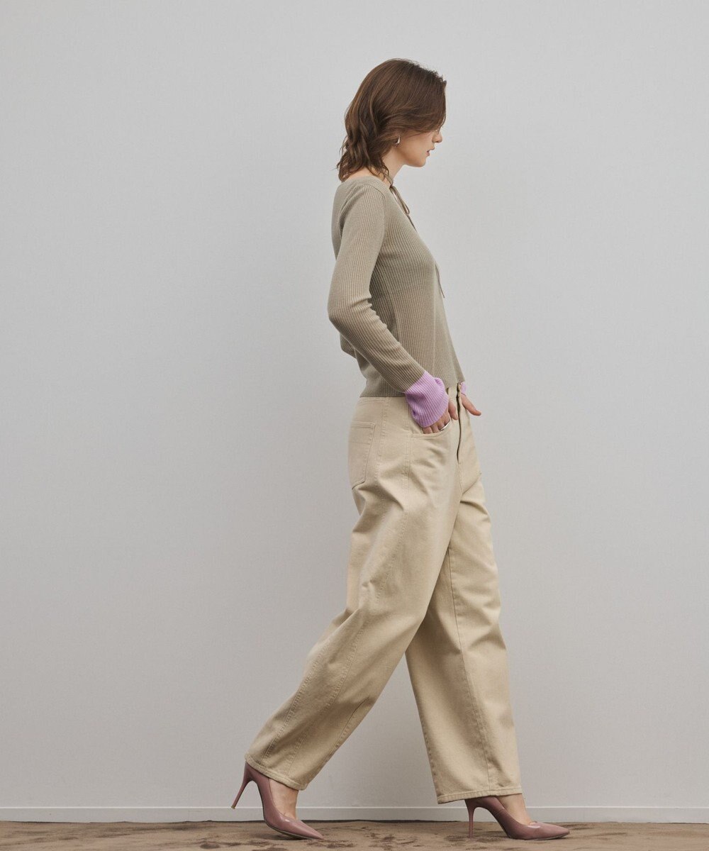 GRACE CONTINENTAL バイカラーリブニットトップ 