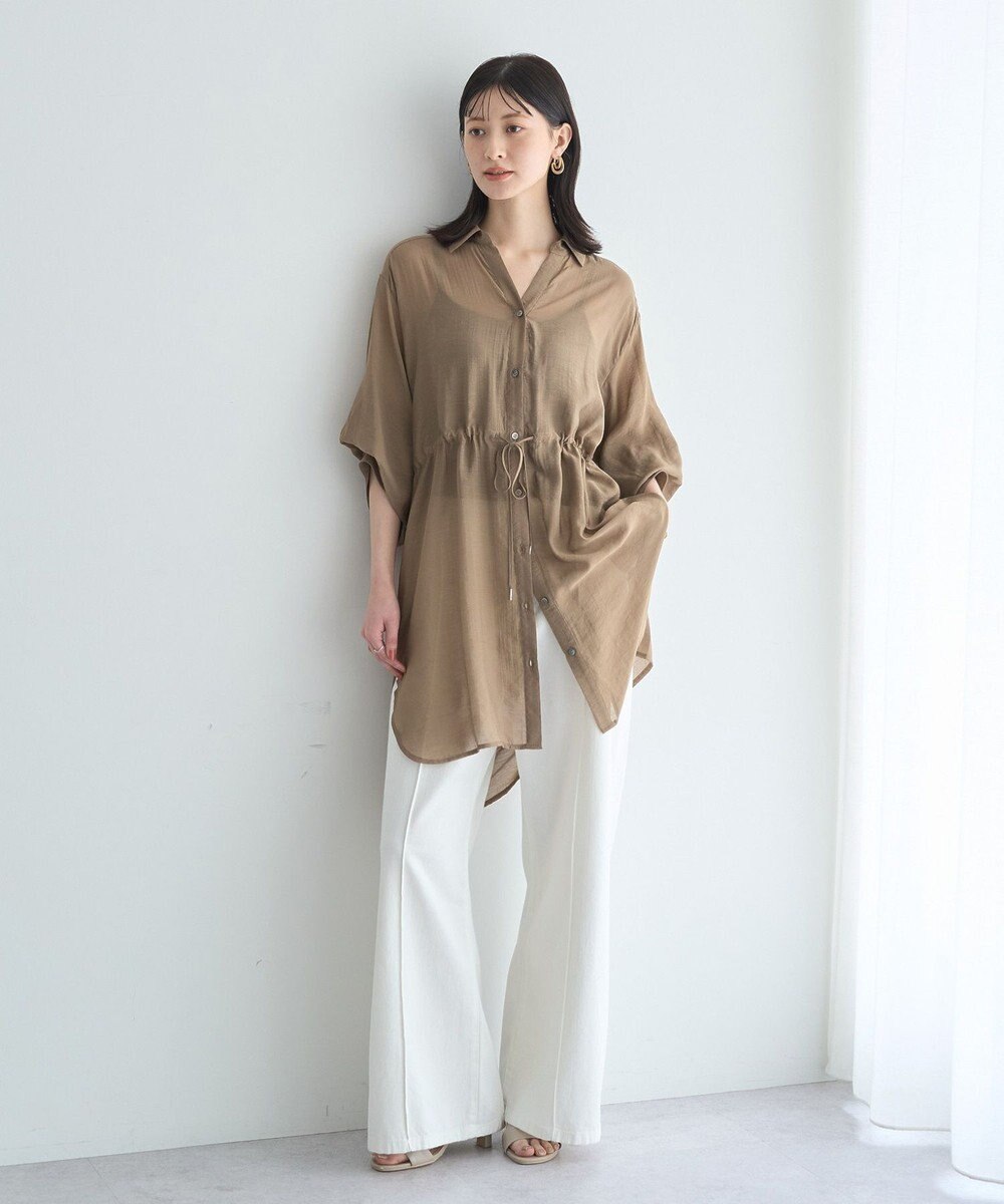 YECCA VECCA シアー2way袖バルーンチュニック 